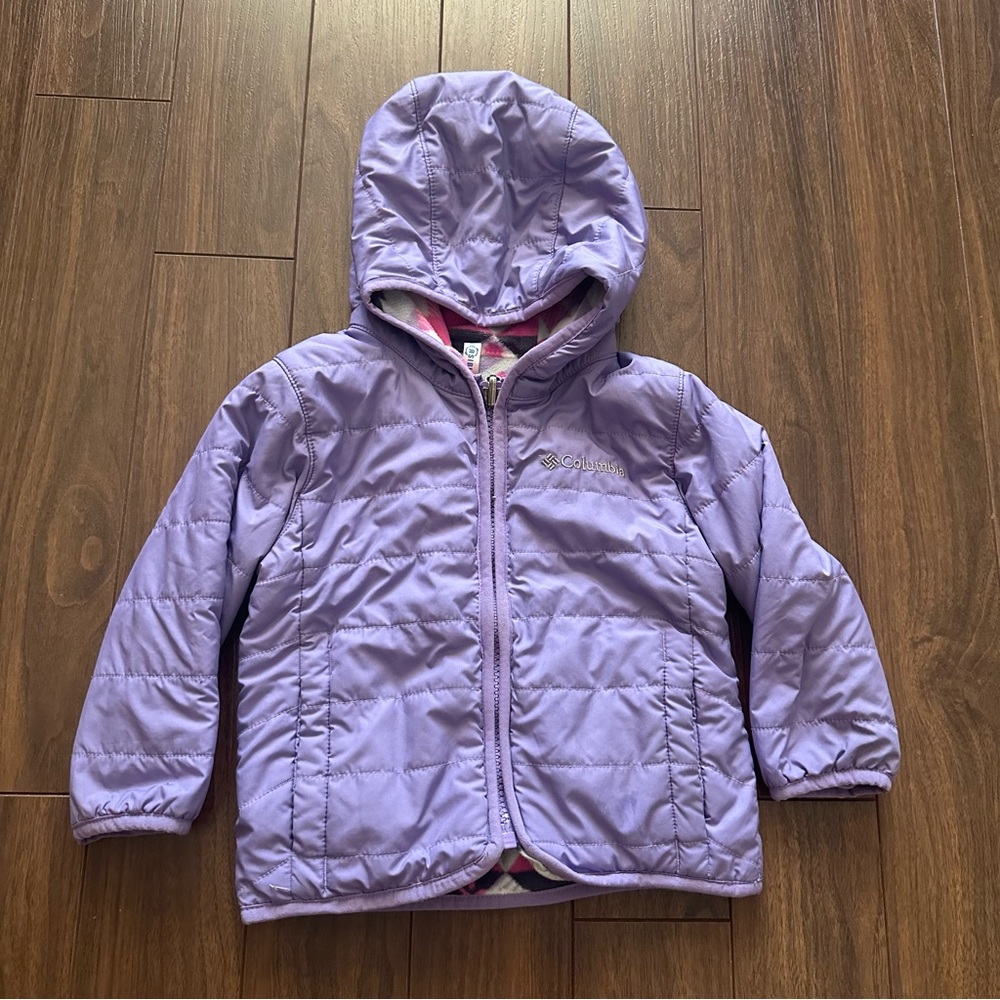 Columbia Girls' Light Purple Hooded Puffer Jacket
